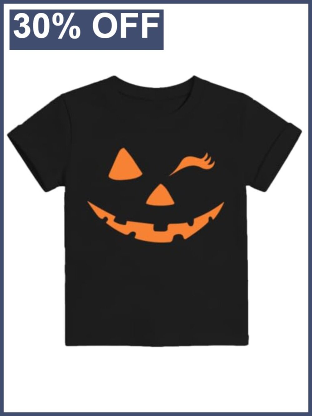 Kids Halloween Pumpkin Face Graphic Tee Shirt